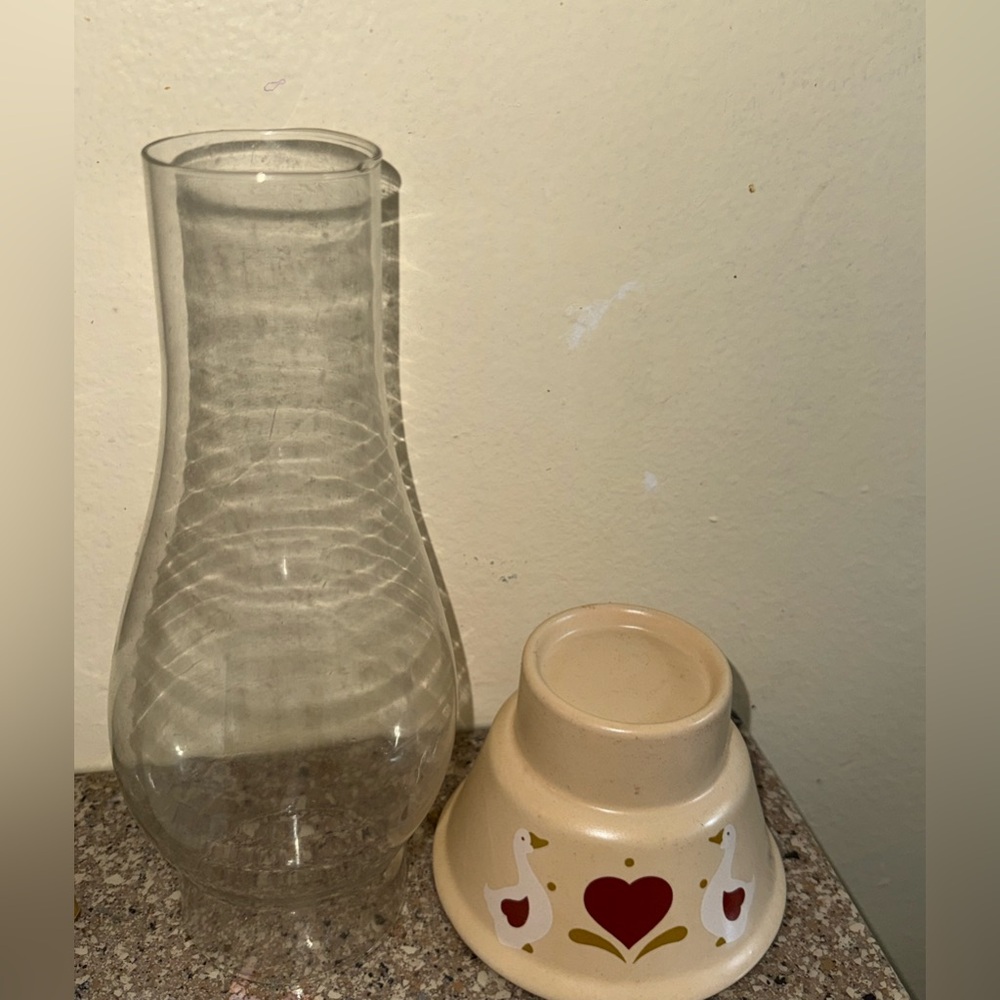 Vintage Country Candle Light Hurricane Lamp Goose - Picture 3 of 7